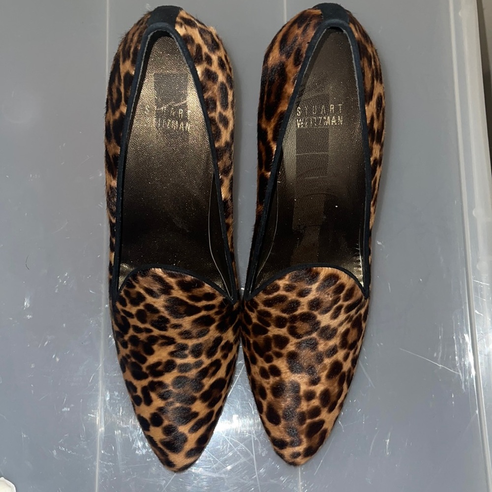 Stuart Weitzman Chocolate Feline  Hair pumps 4 inch heel size 8